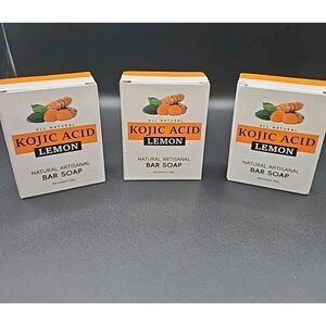 3-pk  Kojic Acid Dark Spot Remover Soap Bars Vitamin C Retinol Collagen Turmeric